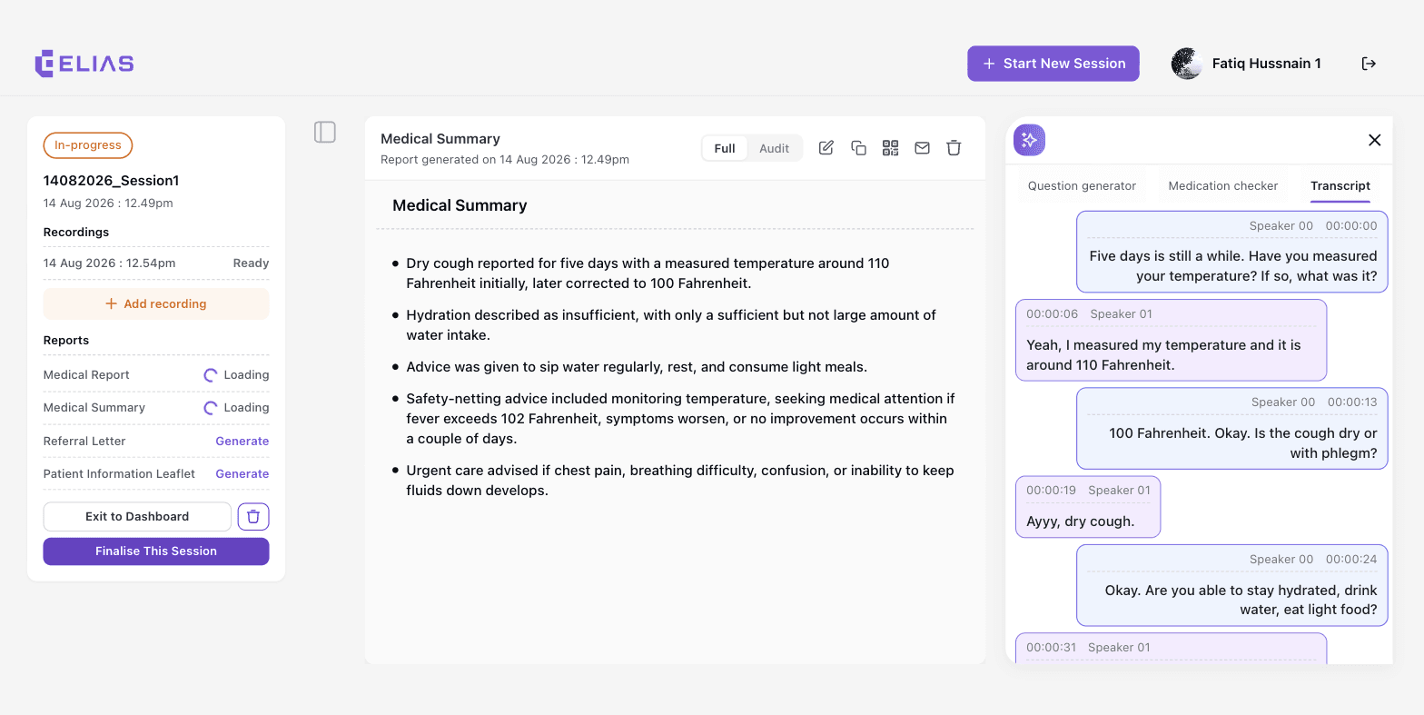 Real-Time Medical Voice Transcription
